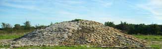 Panorama for træelskere. Materialler: skiveskåret eg, lærk, bøg, elm, birk, grus, halm baller. Land Art Lolland-Falster 2007. © Finn Lerkenfeld